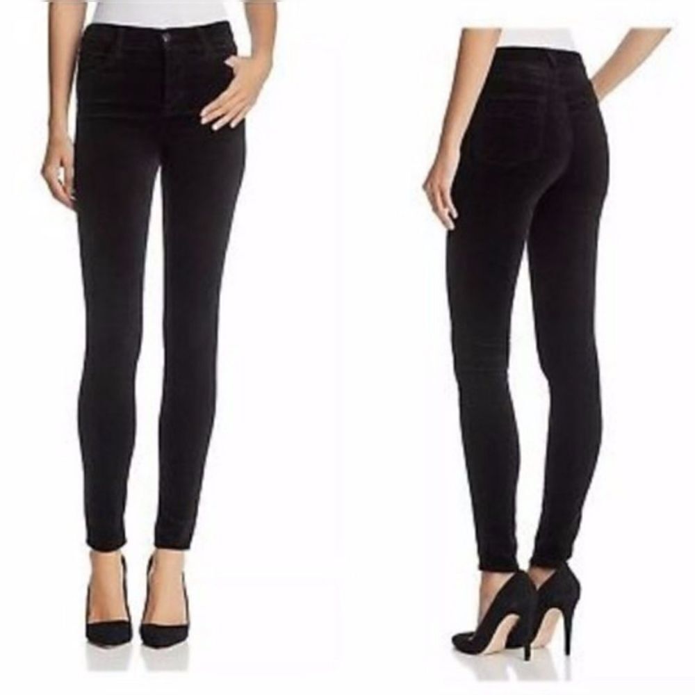 J Brand Black Velvet Skinny Jeans Leggings size 26